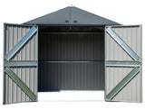Elite Steel Storage Shed, Anthracite, 8-ft x 6-ft