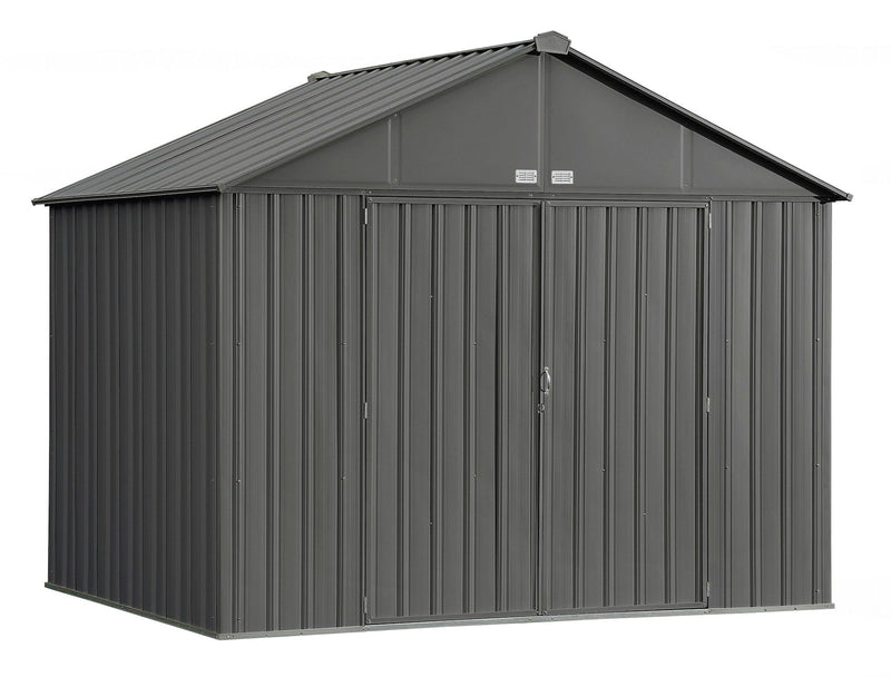 EZEE Galvanized Steel Storage Shed, Charcoal, 10-ft x 8-ft E3392