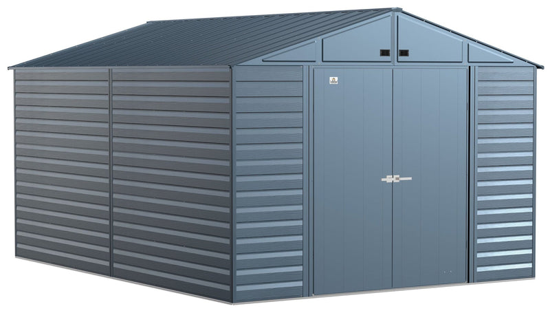 Select Galvanized Steel Storage Shed, Blue Grey, 10-ft x 14-ft Y0309