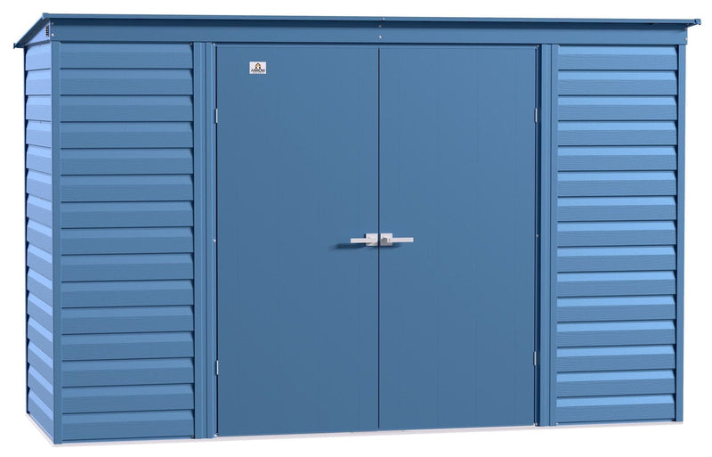 Select Galvanized Steel Storage Shed, Blue Grey, 10-ft x 4-ft I0031