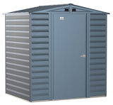 Select Galvanized Steel Storage Shed, Blue Grey, 6-ft x 5-ft