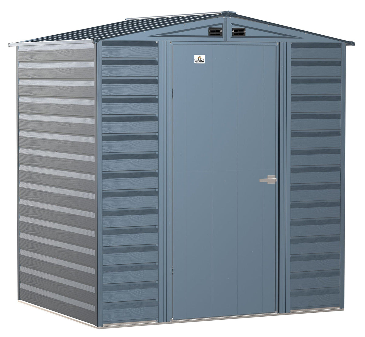 Select Galvanized Steel Storage Shed, Blue Grey, 6-ft x 5-ft