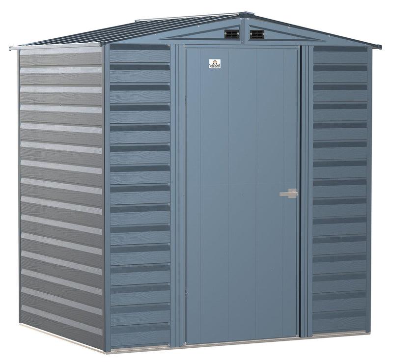 Select Galvanized Steel Storage Shed, Blue Grey, 6-ft x 5-ft I4978