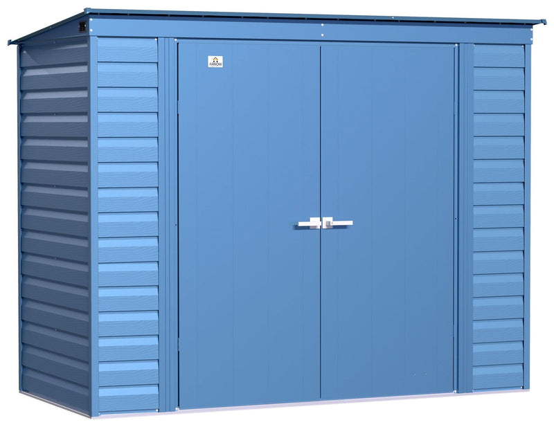 Select Galvanized Steel Storage Shed, Blue Grey, 8-ft x 4-ft D4448