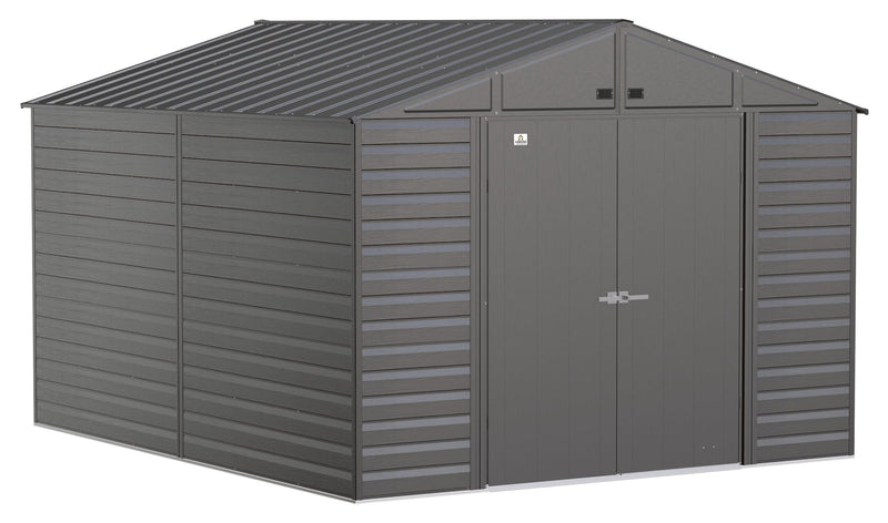 Select Galvanized Steel Storage Shed, Charcoal, 10-ft x 12-ft F0932