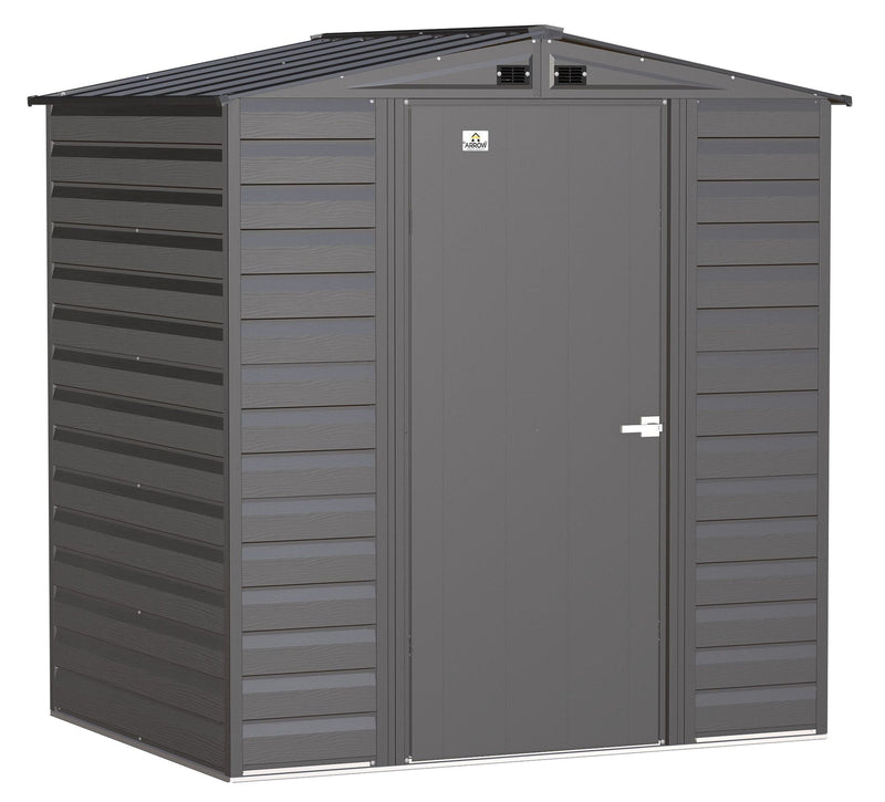 Select Galvanized Steel Storage Shed, Charcoal, 6-ft x 5-ft I2367