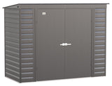 Select Galvanized Steel Storage Shed, Charcoal, 8-ft x 4-ft