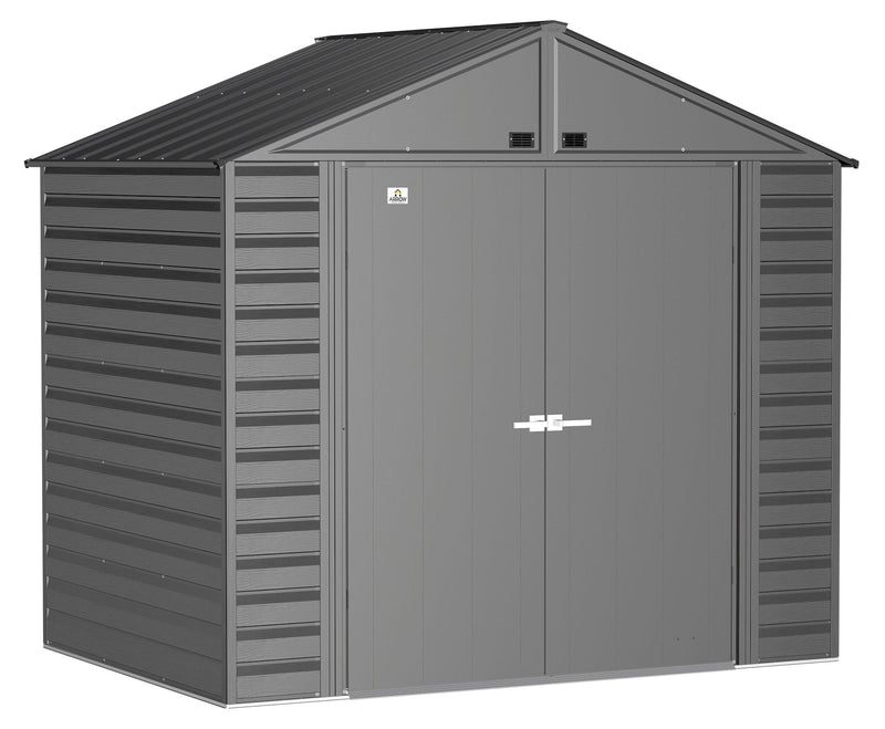 Select Galvanized Steel Storage Shed, Charcoal, 8-ft x 6-ft V9297