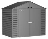 Select Galvanized Steel Storage Shed, Charcoal, 8-ft x 6-ft