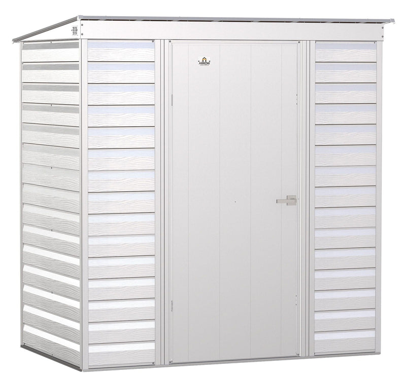 Select Galvanized Steel Storage Shed, Flute Grey, 6-ft x 4-ft Z8449