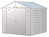 Select Galvanized Steel Storage Shed, Flute Grey, 8-ft x 8-ft