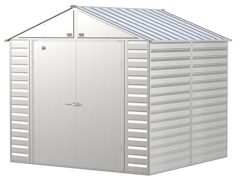 Select Galvanized Steel Storage Shed, Flute Grey, 8-ft x 8-ft K4386