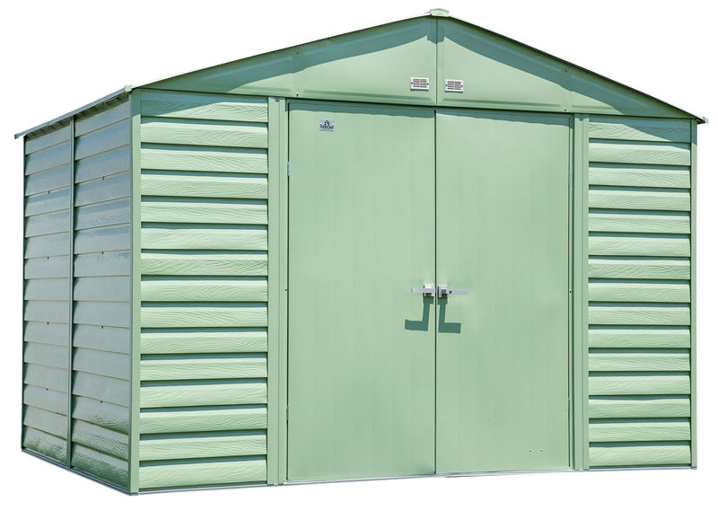 Select Galvanized Steel Storage Shed, Sage Green, 10-ft x 8-ft K702