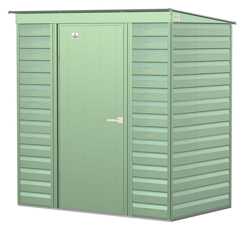 Select Galvanized Steel Storage Shed, Sage Green, 6-ft x 4-ft G1311
