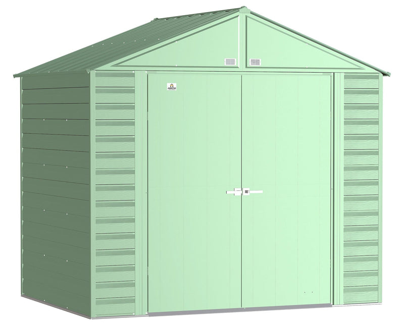 Select Galvanized Steel Storage Shed, Sage Green, 8-ft x 6-ft N4302
