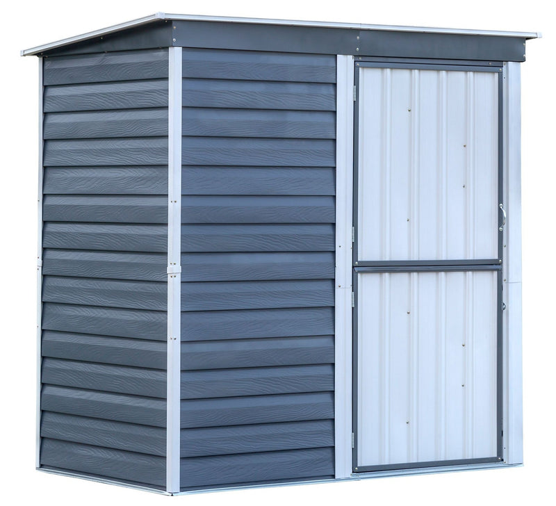 Shed-in-a-Box Steel Storage Shed, Charcoal/Cream, 6-ft x 4-ft O5073
