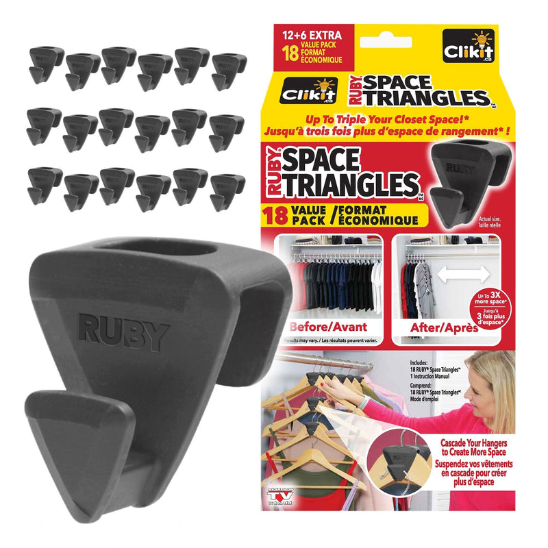 Ruby Space Saver Triangles, Black, 18-pk P6732