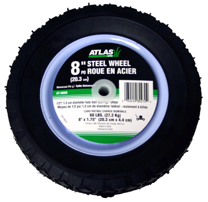 Steel Lawn Mower RePlacement Wheel with Ball Bearings, 8 in x 1.75-in R5342
