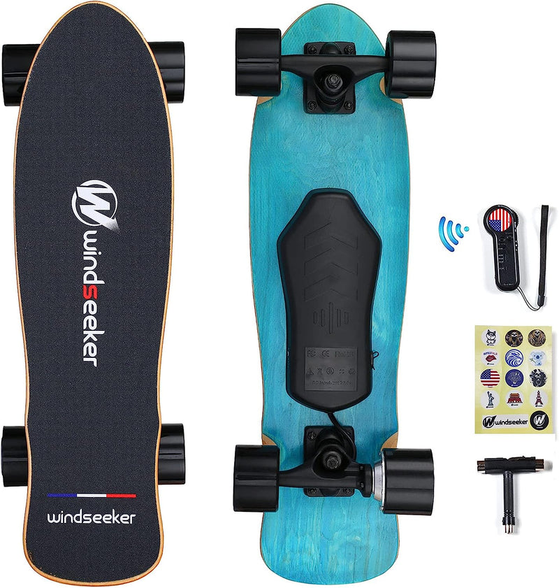 Electric Skateboard with Remote Control for Beginners Cruiser E-Ska with DIY Stickers Y7512