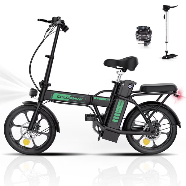 COLORWAY Electric Bike,500W/10.4Ah/36V Removable Battery E Bike, Electric Foldable Pedal Assist E-Bicycle,19.9MPH Bicycle for Teenager and Adults... P1035