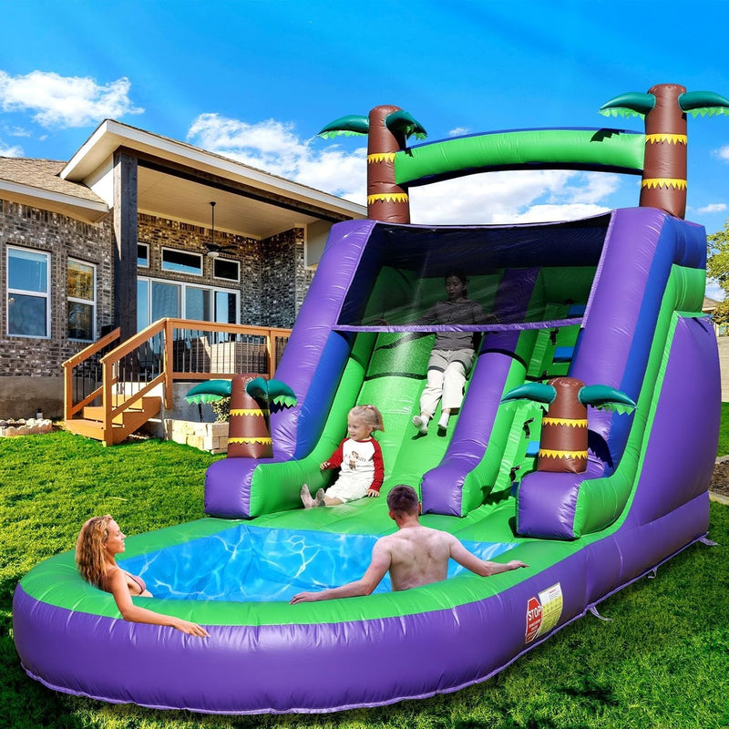 21FT(L) Commercial Grade Water Slide for Adults, (Heavy Duty Full PVC) (Big Splash Water Pool), 750w Blower, Inflatable Waterslide for Backyard, Outdoor Park, 21x9x12ft L3682