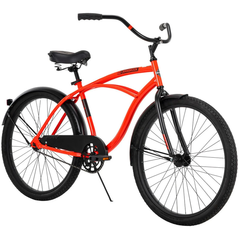Huffy 26 In. Cranbrook Mens Classic Beach Cruiser Comfort Bike, Red H9593