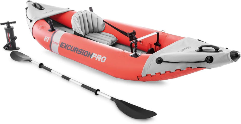 Excursion Pro Inflatable Kayak Set and Accessory Kit, Air Pump, and Carry Bag for Lakes and Rivers A4360