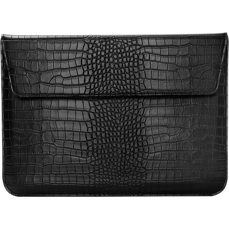 Black Faux Crocodile Laptop Sleeve Case Y0638