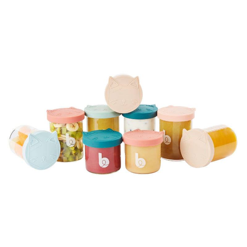 Isy Glass Food Prep & Storage Bowls Set, For Babies & Toddlers, 4-oz & 8.5-oz, 9-pk P4986