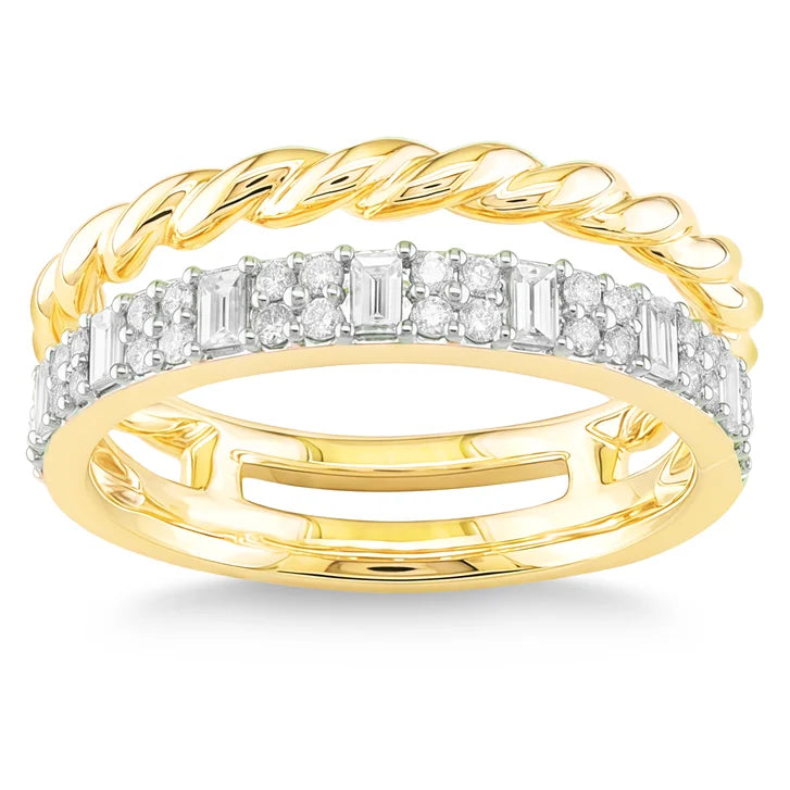 Baguette and Round Brilliant Diamond Ring (0.42 ctw) M8762