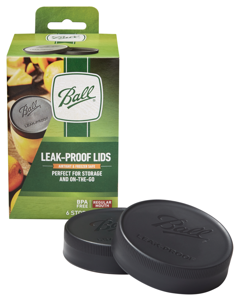 Regular Mouth Plastic Leakproof Storage Lids for Mason Jars, 6-pk D0409
