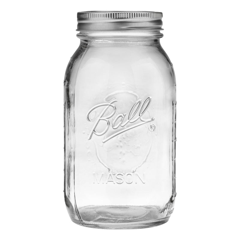 Regular Mouth Quart Glass Mason Jar, 32-oz/946-mL, 8-pk E0488