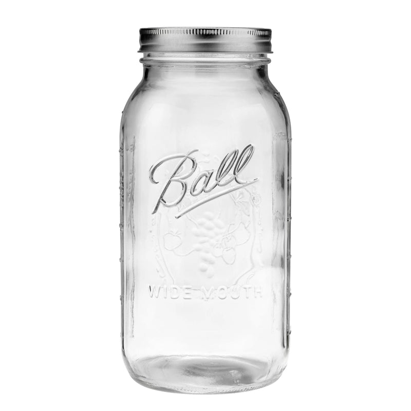 Wide Mouth Half Gallon Glass Mason Jar, 64-oz/1.89-L, 6-pk P2590