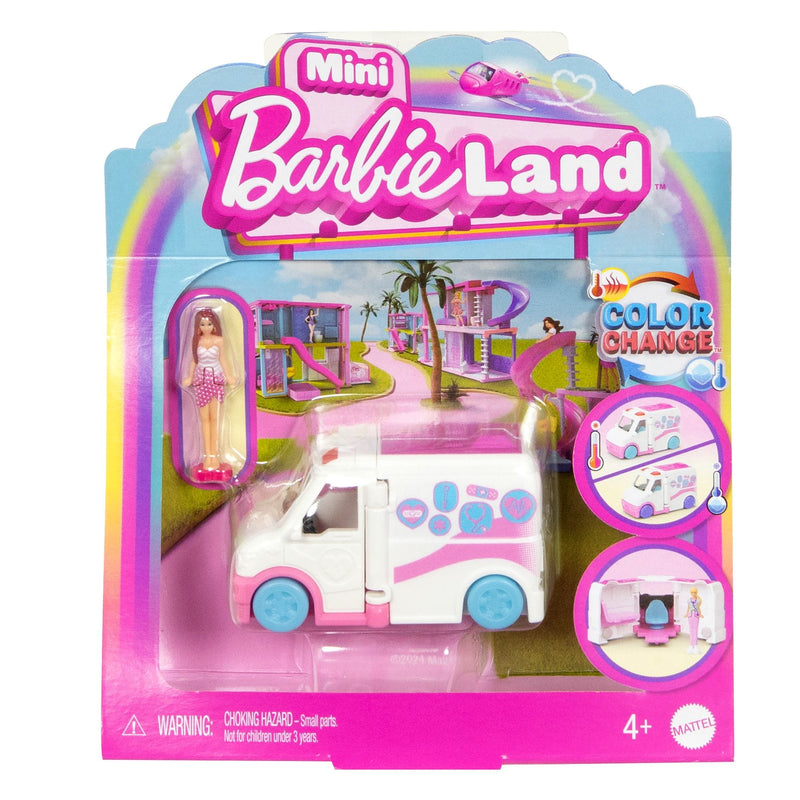 Mini Barbieland Vehicles Assortment, Includes 1.5-in Doll, Kids Ages 4+ B2487