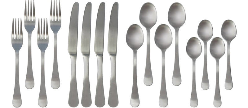 Basic Stainless Steel Flatware Set, Serves 4, 16-pc J2913
