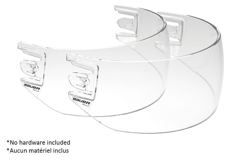 Pro-Clip Straight Hockey Helmet Visor Replacement without Clips, Junior/Senior, Clear, 2-pk H1142