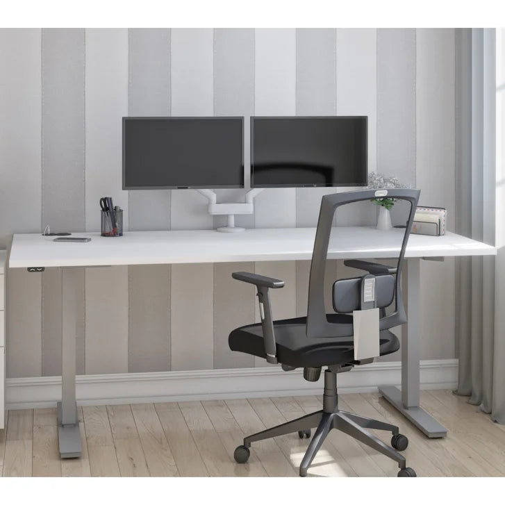 Bestar Upstand 76.2 cm x 182.9 cm (30 in. x 72 in.) Height Adjustable Desk with Dual Monitor Arm T9894