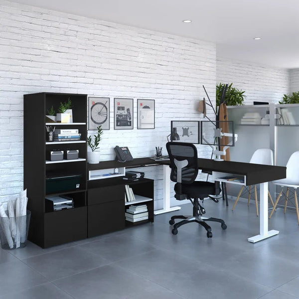 Bestar Viva L-shaped Height-adjustable Workstation O5573