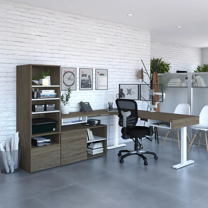 Bestar Viva L-shaped Height-adjustable Workstation