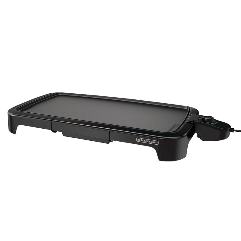 Family Sized Electric Griddle, Black, 20-in x 11-in Y3323