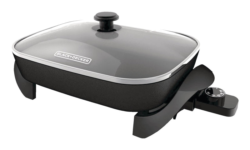 Family-Sized Non-Stick Electric Skillet, Black, 12x15-in N8341