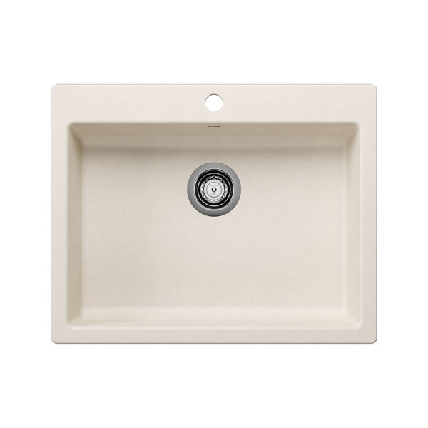 CSA Single Bowl Drop-In Kitchen Sink, Soft White, 25-in T8639