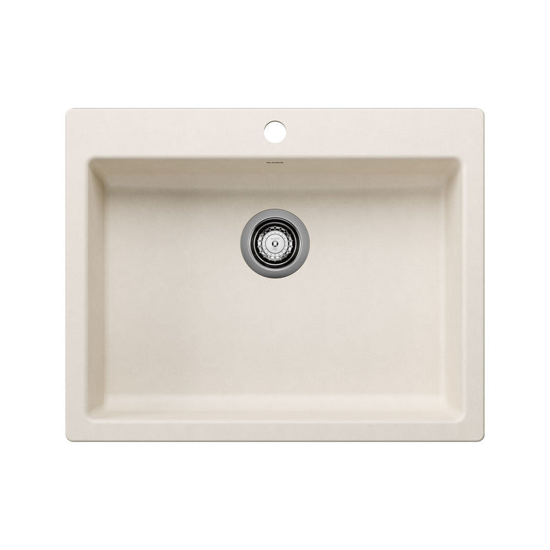 CSA Single Bowl Drop-In Kitchen Sink, Soft White, 25-in T8639