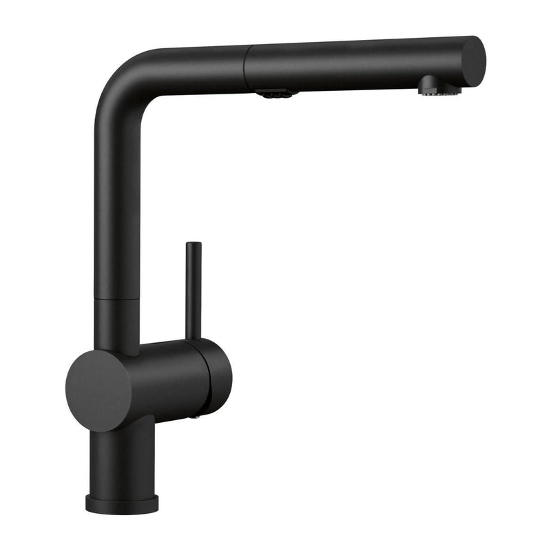 Linus Low Arc Pull-Out Dual-Spray Kitchen Faucet, Coal Black B0742