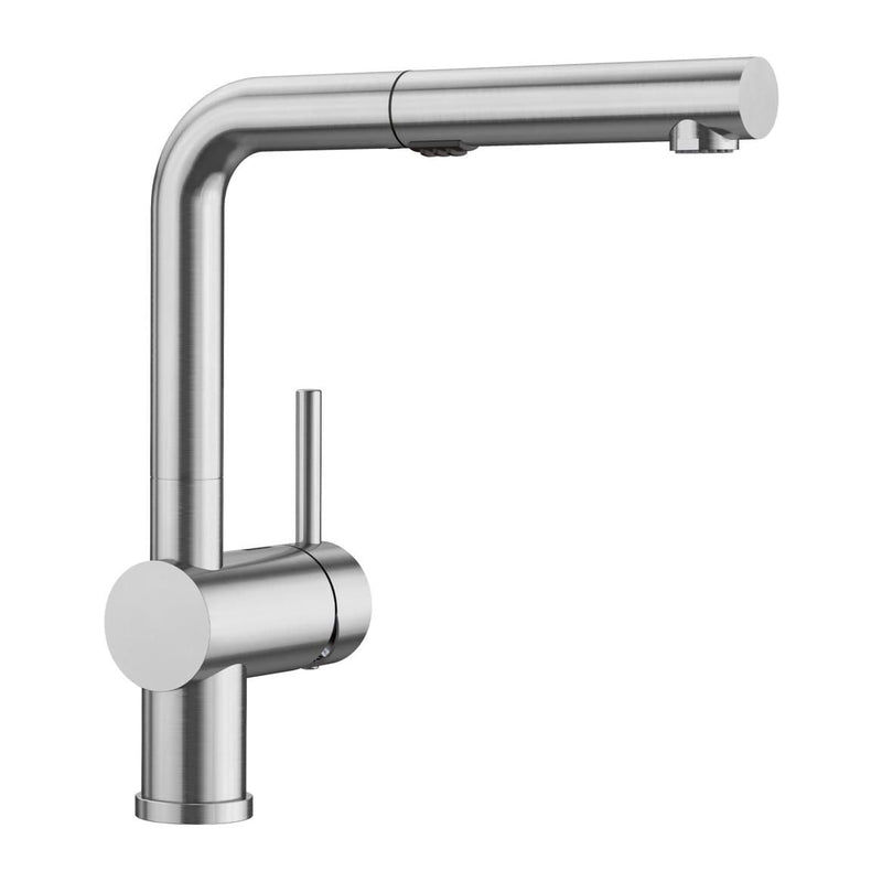 Linus Low Arc Pull-Out Dual-Spray Kitchen Faucet, PVD Steel V3410