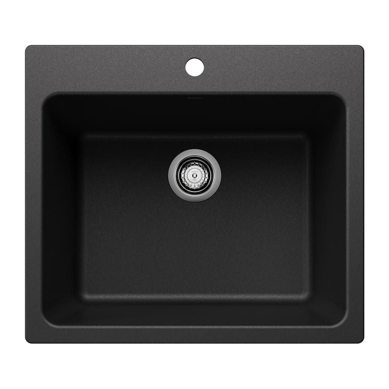 Liven 25-in Single Bowl Dual Mount Laundry Sink, Anthracite J6892