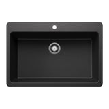 Liven 33-in Super Single Dual Mount Kitchen Sink, Anthracite