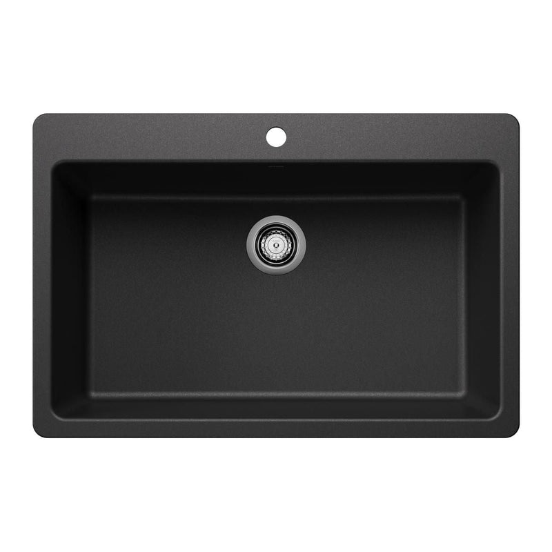Liven 33-in Super Single Dual Mount Kitchen Sink, Anthracite R6307