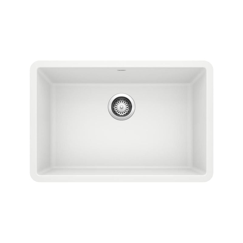 Precis 27-in Single Bowl Undermount Kitchen Sink, White T8581