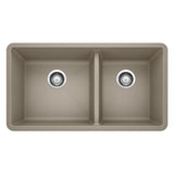 Precis 33-in 60/40 Double Bowl Undermount Kitchen Sink, Truffle